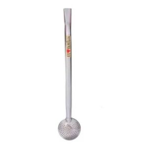 Bomba De Chimarrão Aço Inox 21 Cm C/ Pingente Personalizada