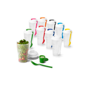 Copo para Salada Personalizado com Garfo e Molheira