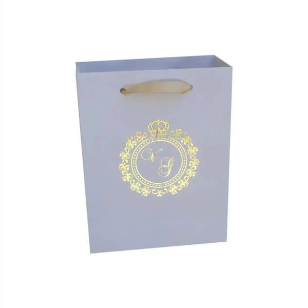 Sacola De Papel Personalizada Logo Metalizada