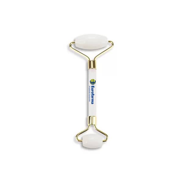 Massageador Facial Pedra Quartzo Anti Stress e Anti Rugas Branco
